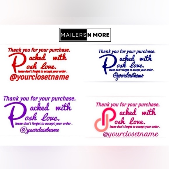 CUSTOM Posh Stickers w/ closet name pls select available design hand made - Picture 4 of 7